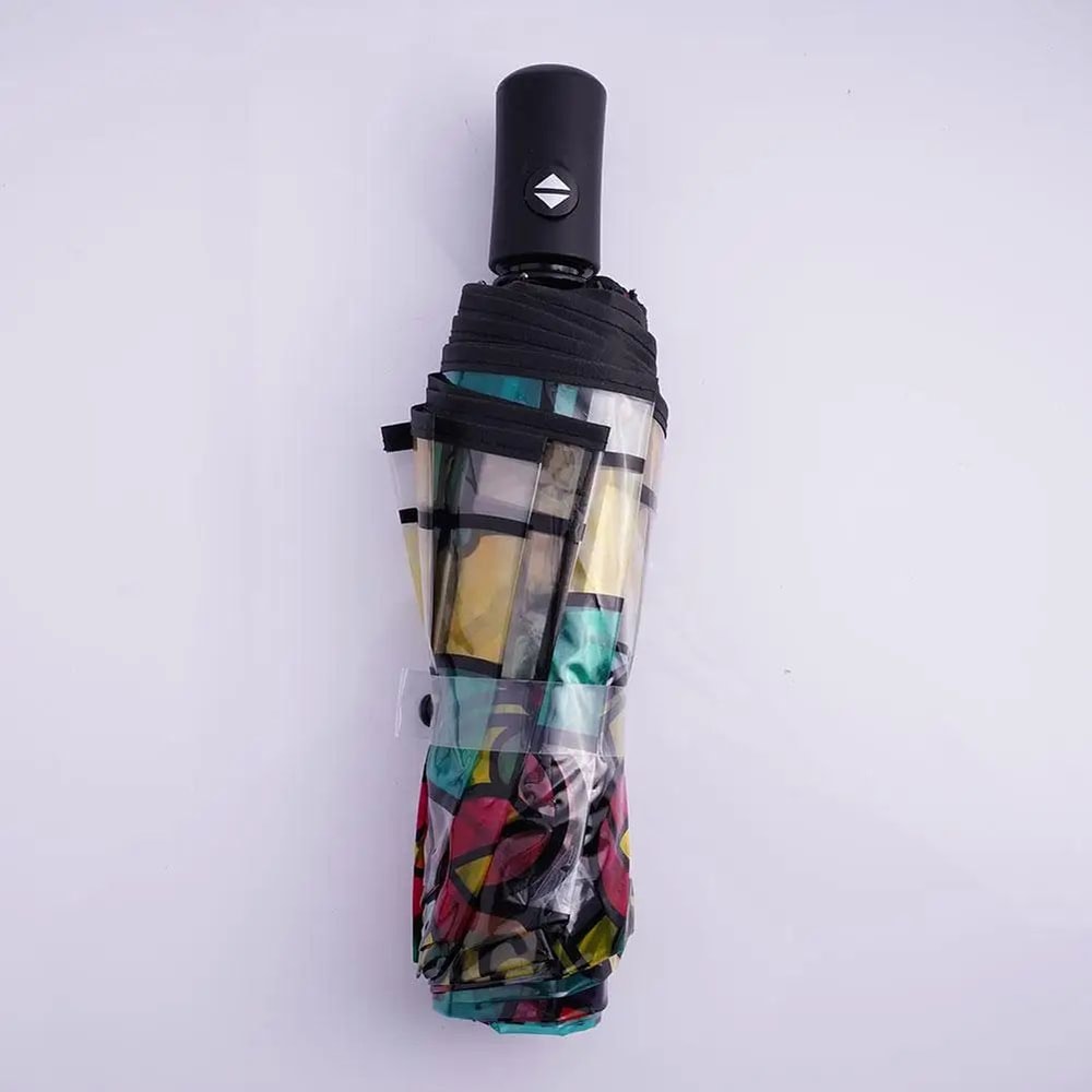 Colorful Glass Pattern Automatic Umbrella 8