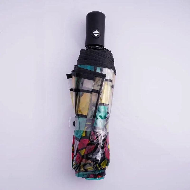 Colorful Glass Pattern Automatic Umbrella 8