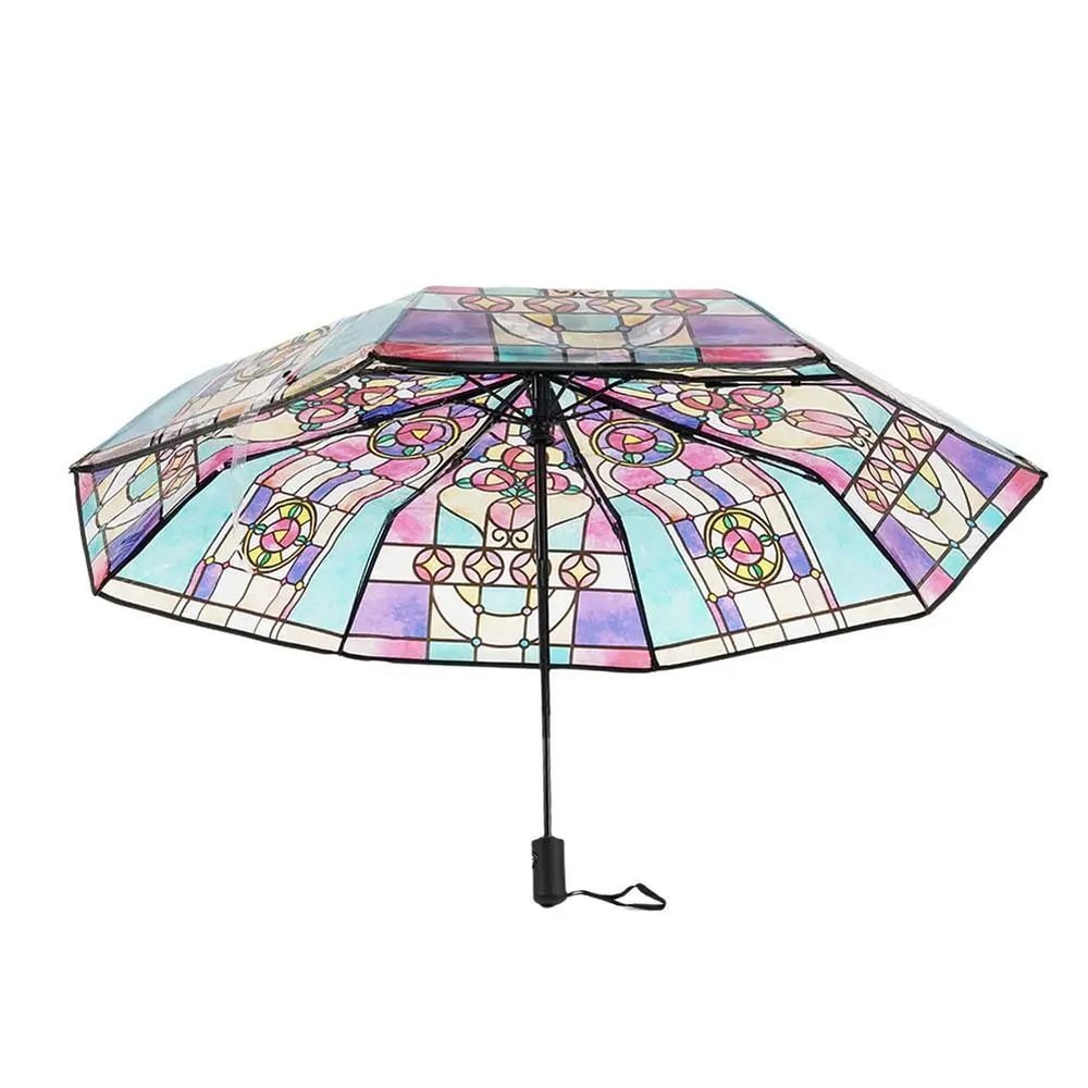 Colorful Glass Pattern Automatic Umbrella 10