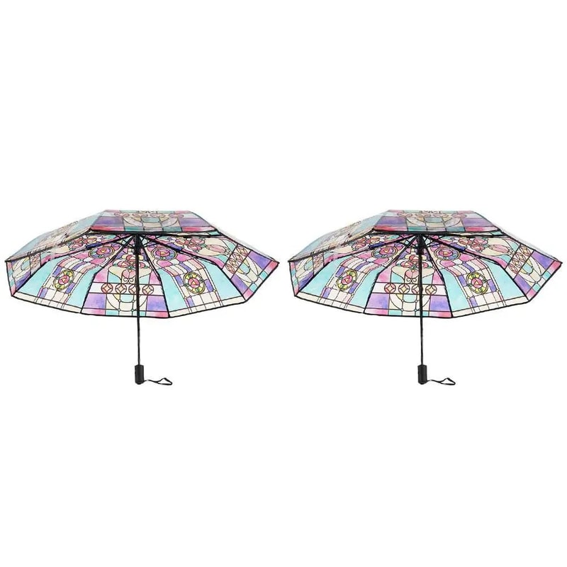 Colorful Glass Pattern Automatic Umbrella 11