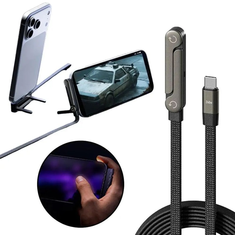 2 In 1 Fast Charging Cable With Phone Stand 0
