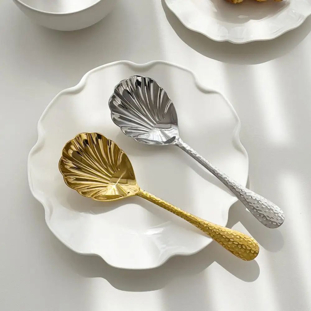 Stainless Steel Shell Shape Soup Spoon 1