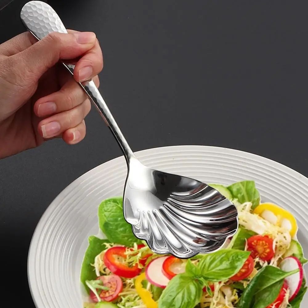Stainless Steel Shell Shape Soup Spoon 3