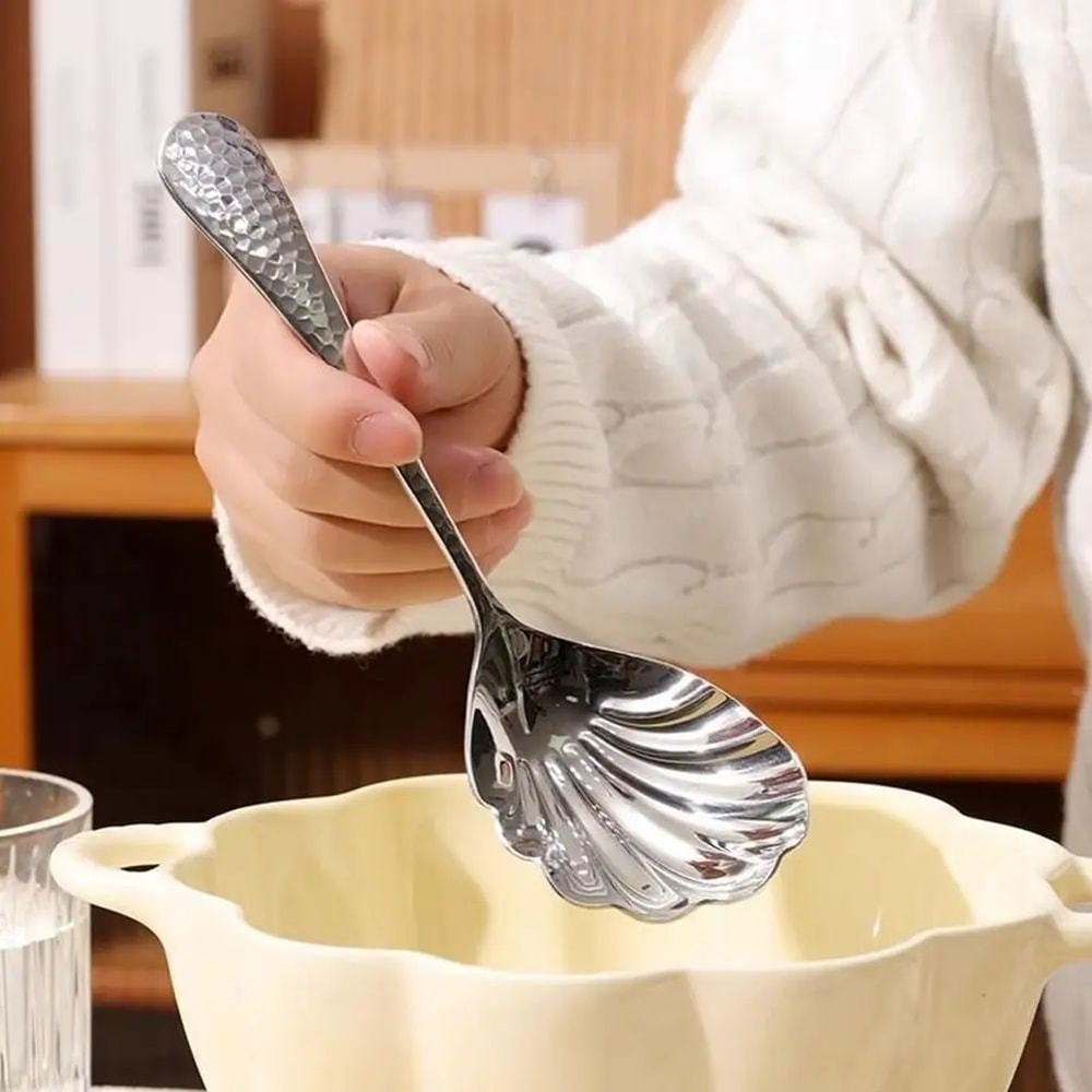 Stainless Steel Shell Shape Soup Spoon 7