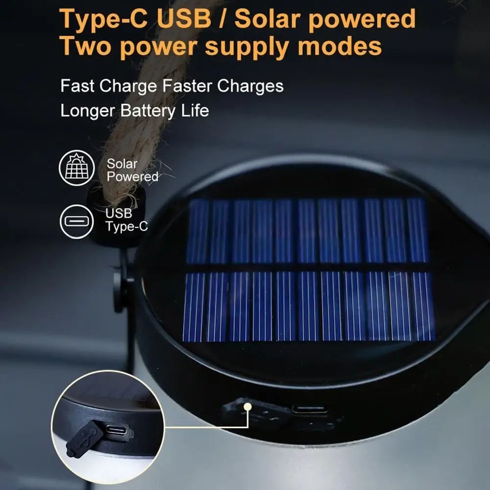 Solar Flame Outdoor Hanging Camping Lamp 4