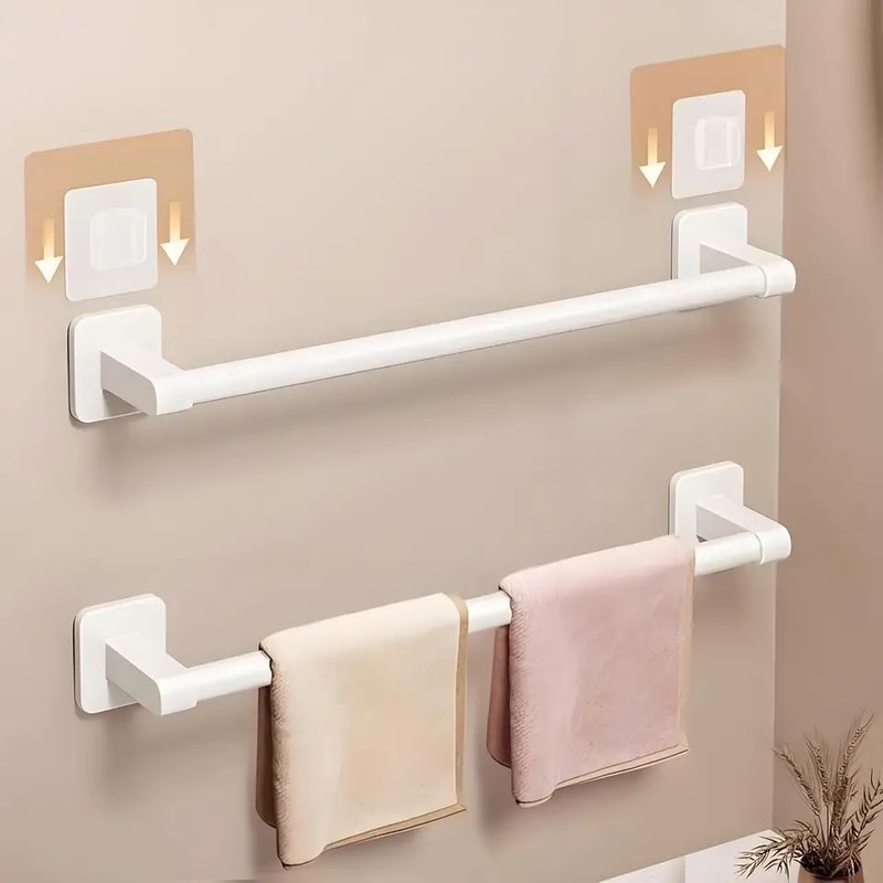 Wall Mounted No Drill Bathroom Towel Rack 0