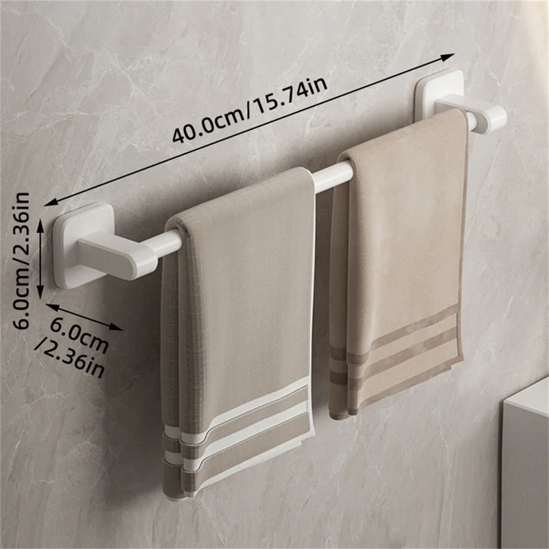 Wall Mounted No Drill Bathroom Towel Rack 8