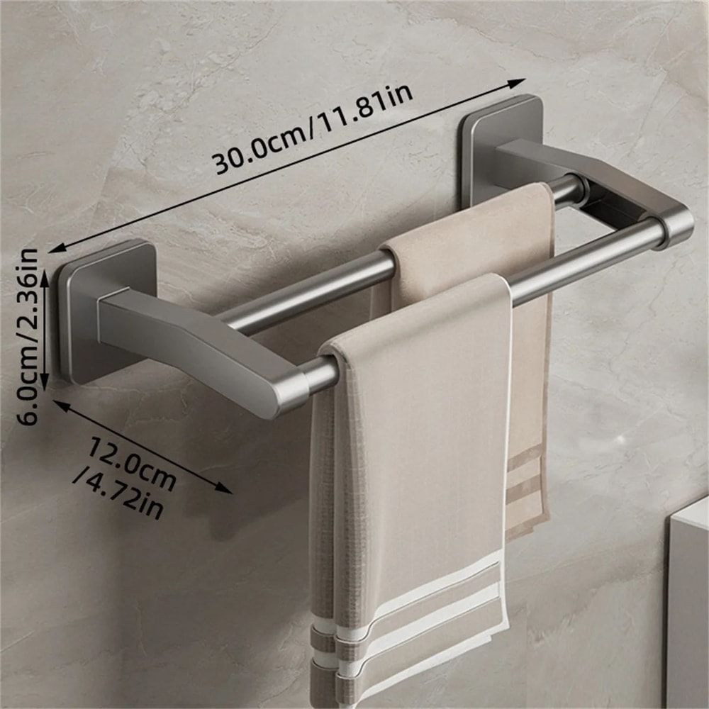 Wall Mounted No Drill Bathroom Towel Rack 15