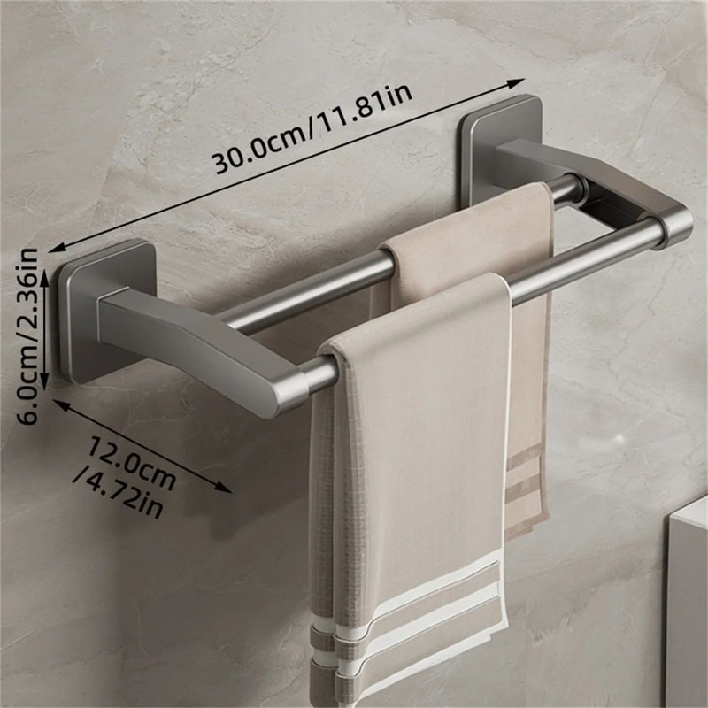 Wall Mounted No Drill Bathroom Towel Rack 15