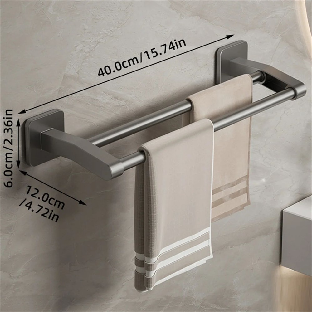 Wall Mounted No Drill Bathroom Towel Rack 16