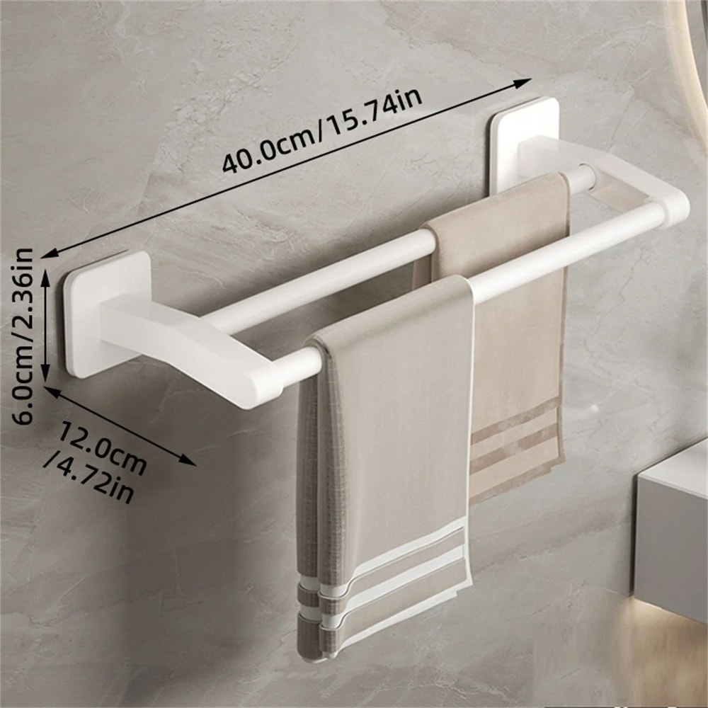Wall Mounted No Drill Bathroom Towel Rack 11