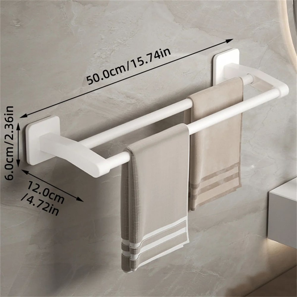 Wall Mounted No Drill Bathroom Towel Rack 12