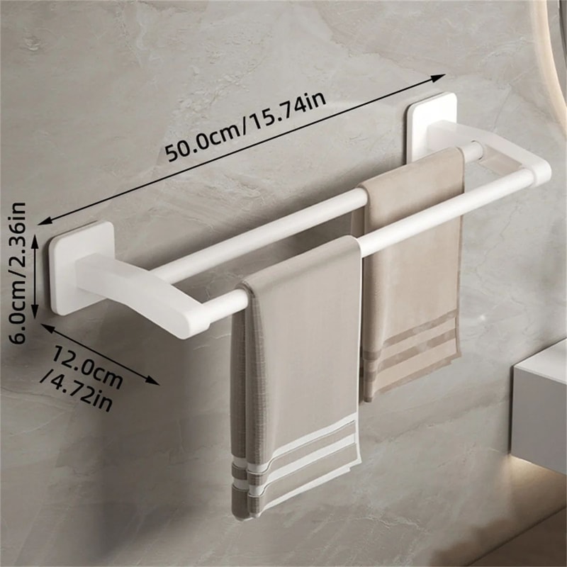 Wall Mounted No Drill Bathroom Towel Rack 12