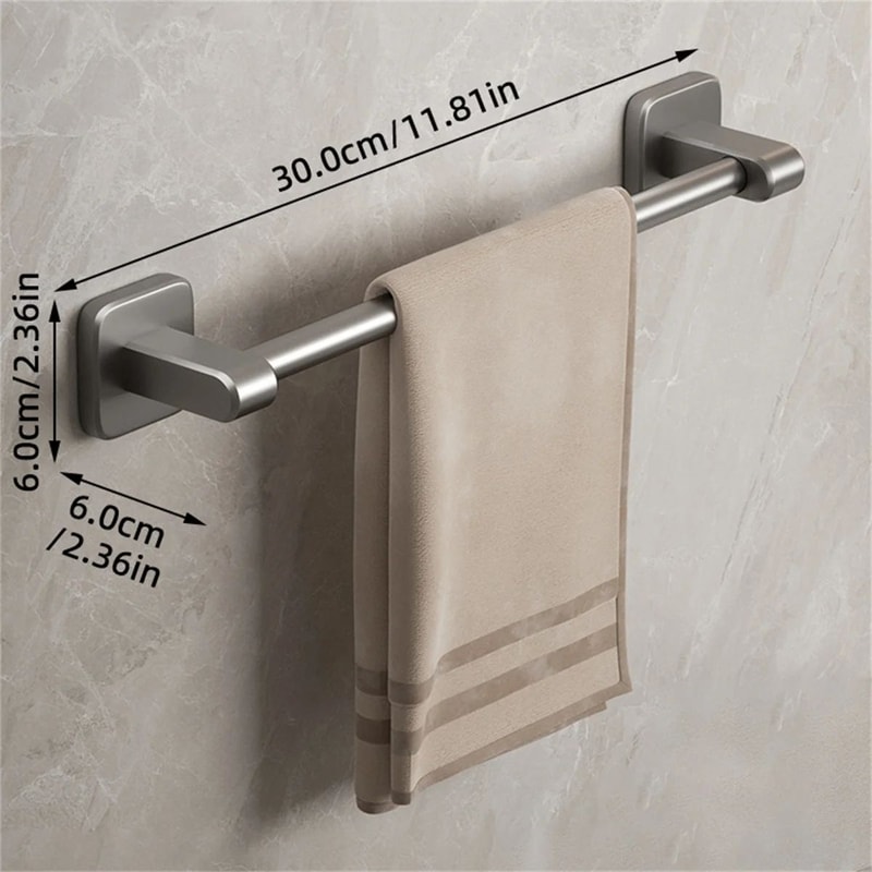 Wall Mounted No Drill Bathroom Towel Rack 13