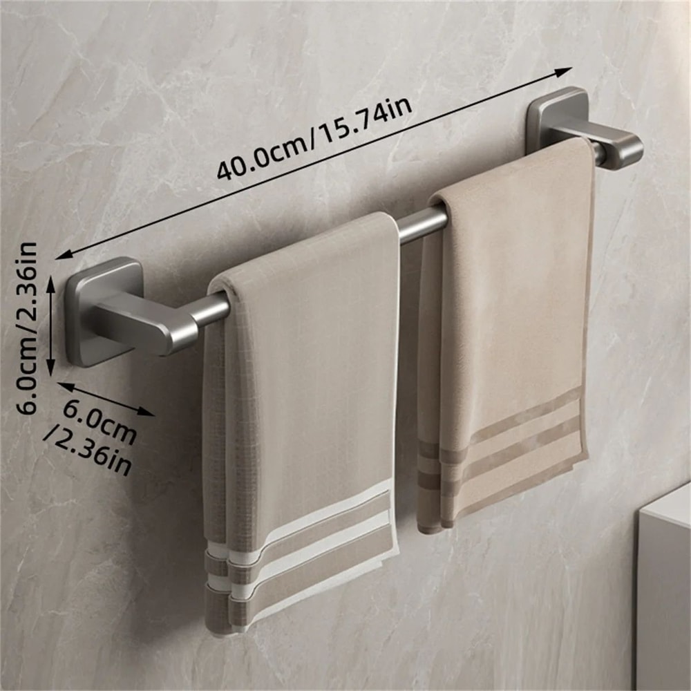 Wall Mounted No Drill Bathroom Towel Rack 6