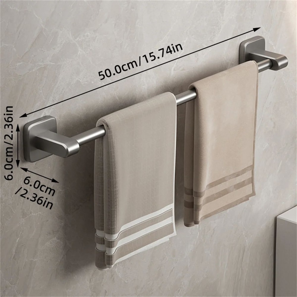 Wall Mounted No Drill Bathroom Towel Rack 14