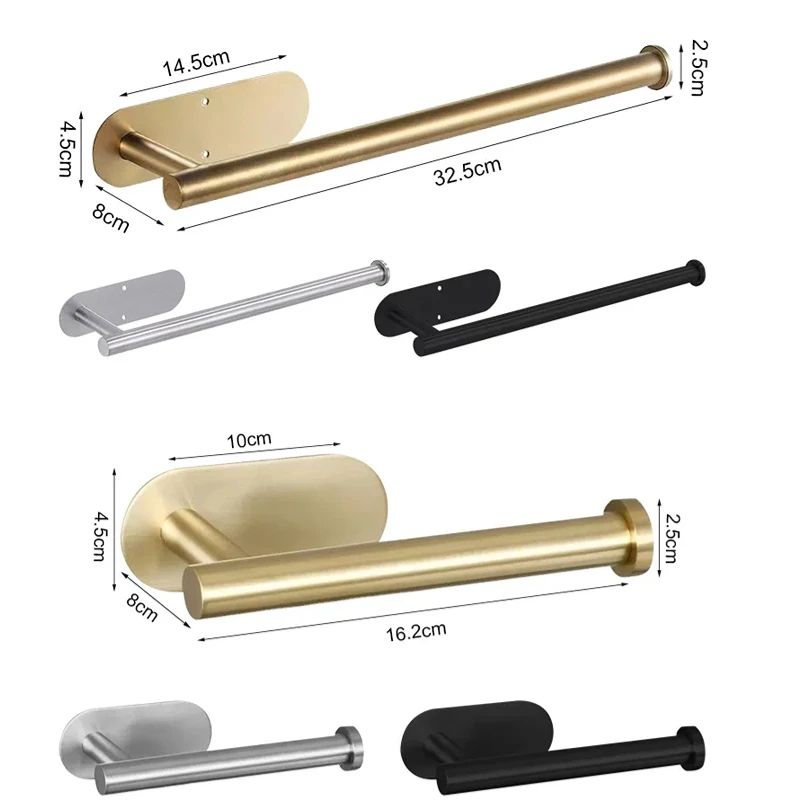 Stainless Steel Adhesive Toilet Paper Holder 2
