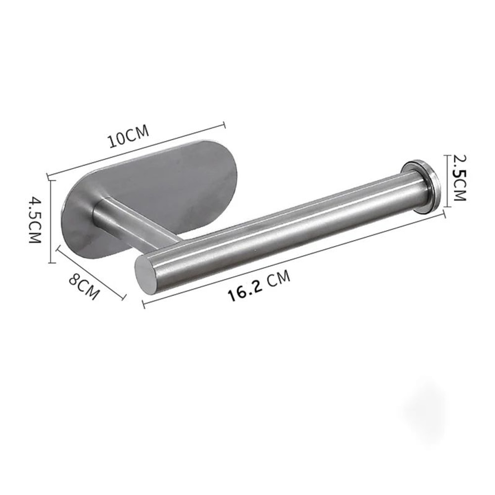 Stainless Steel Adhesive Toilet Paper Holder 7