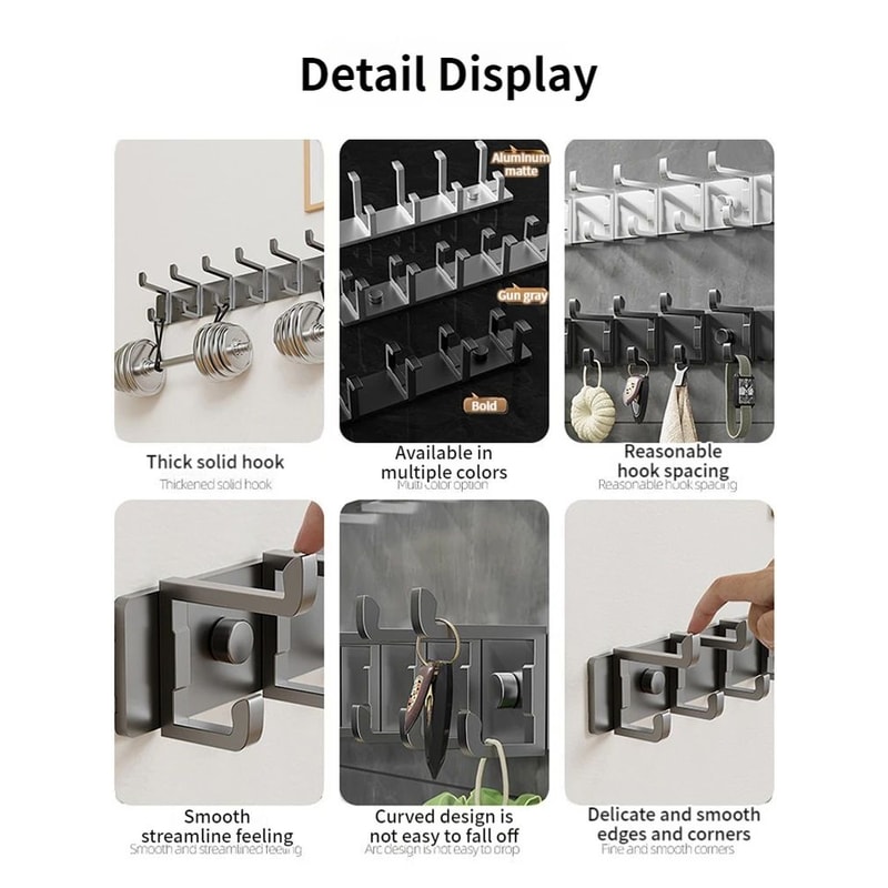No Drill Folding Door Robe Hooks 5