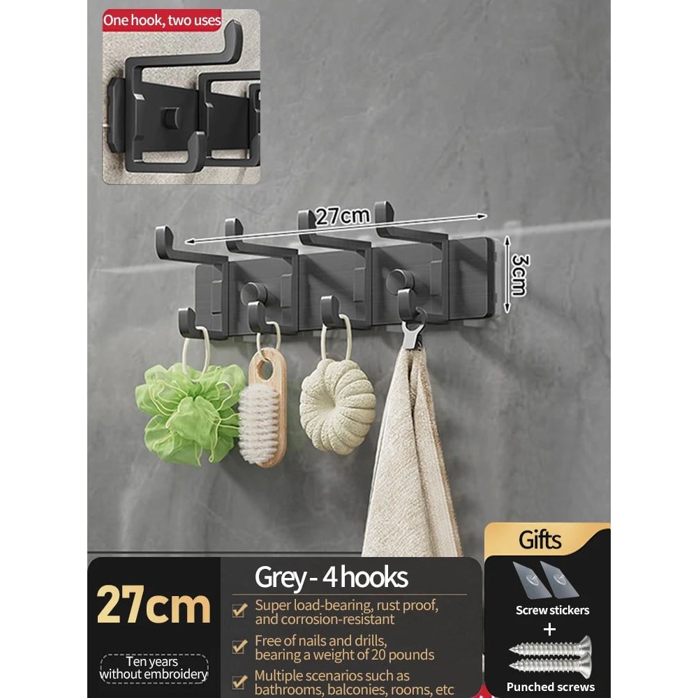 No Drill Folding Door Robe Hooks 7