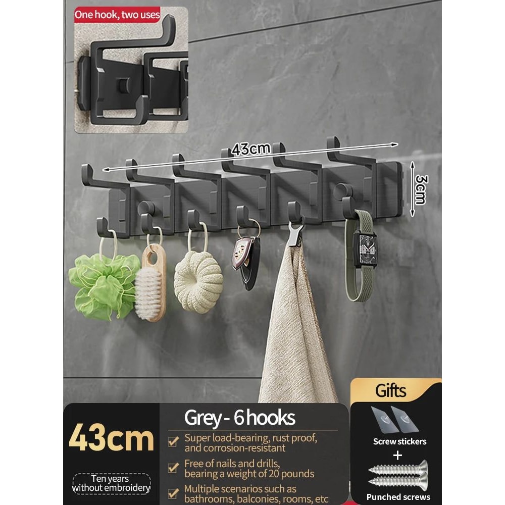 No Drill Folding Door Robe Hooks 9