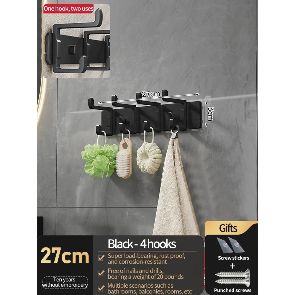 No Drill Folding Door Robe Hooks 12