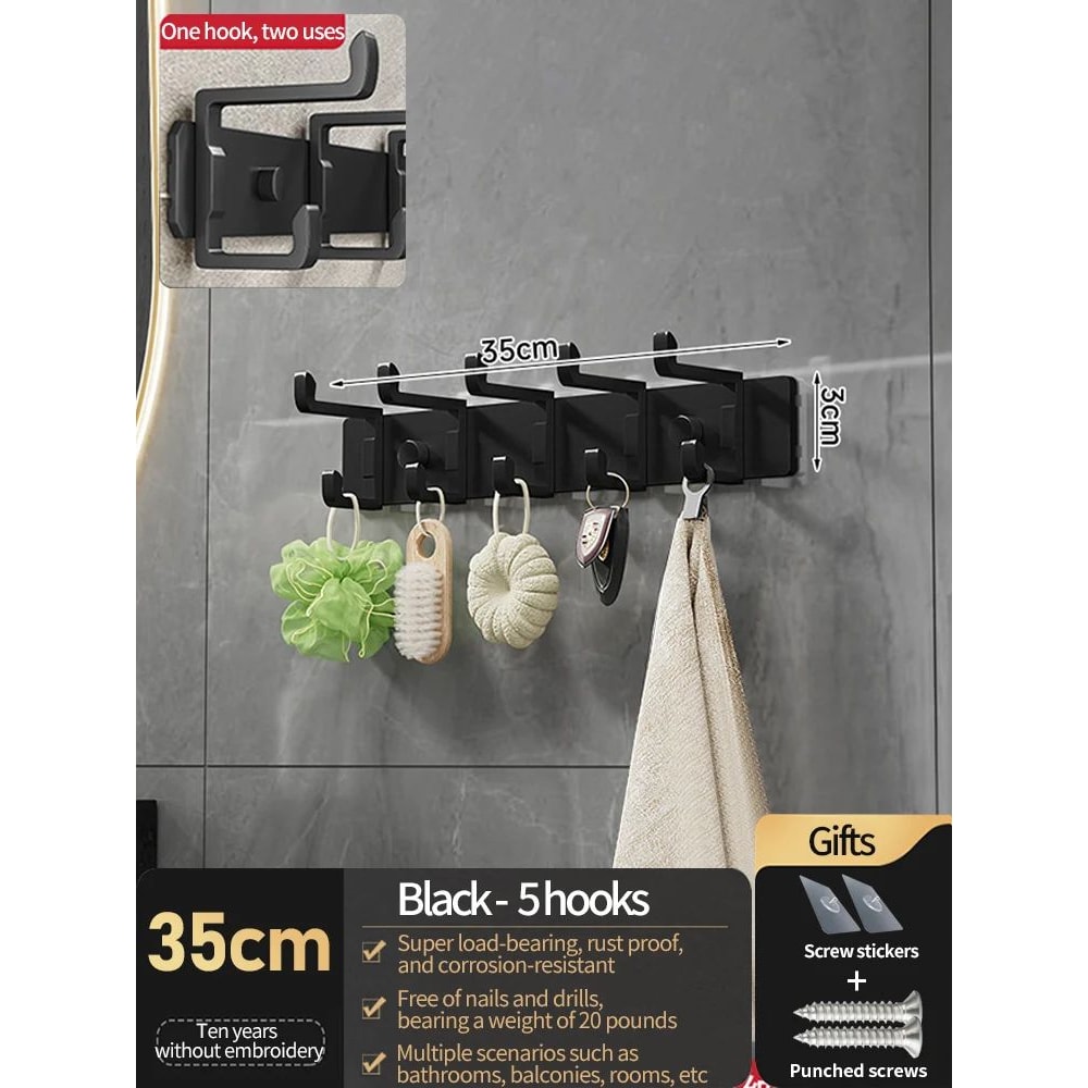 No Drill Folding Door Robe Hooks 13