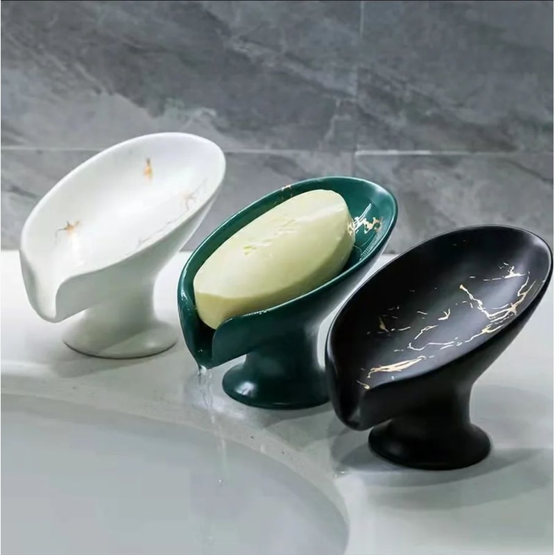 Ceramic Leaf Shape Soap Holder Dish 3