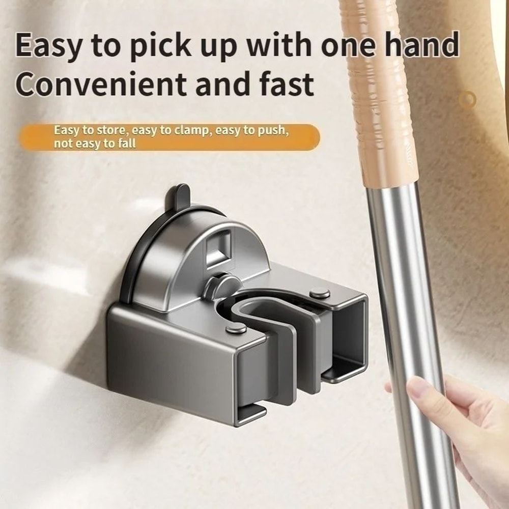 No Drill Suction Cup Mop And Broom Holder 4