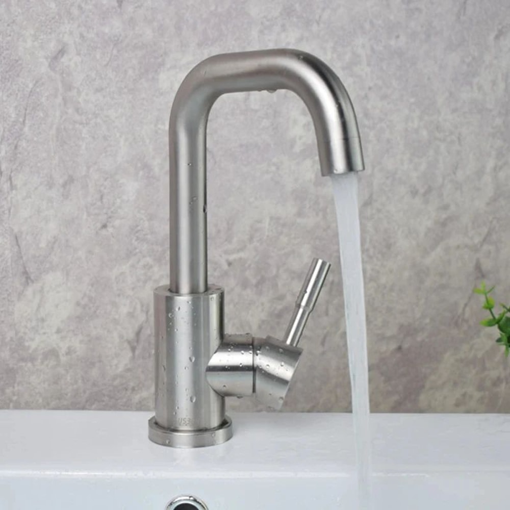 304 Stainless Steel Bathroom Sink Mixer Faucet 0