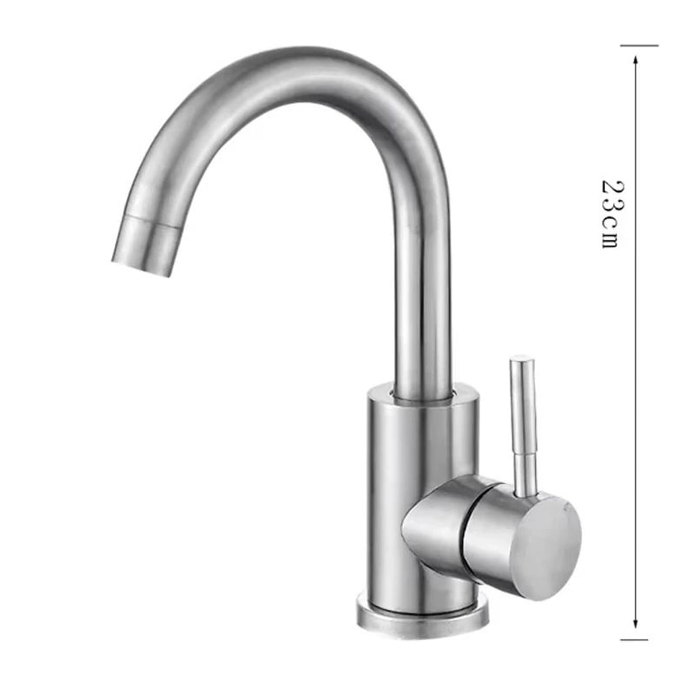 304 Stainless Steel Bathroom Sink Mixer Faucet 4