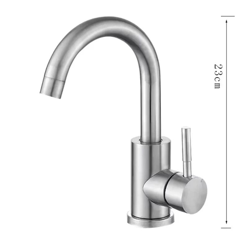 304 Stainless Steel Bathroom Sink Mixer Faucet 4