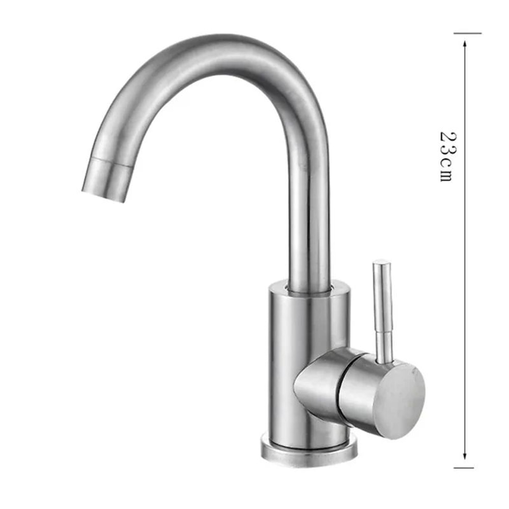 304 Stainless Steel Bathroom Sink Mixer Faucet 6