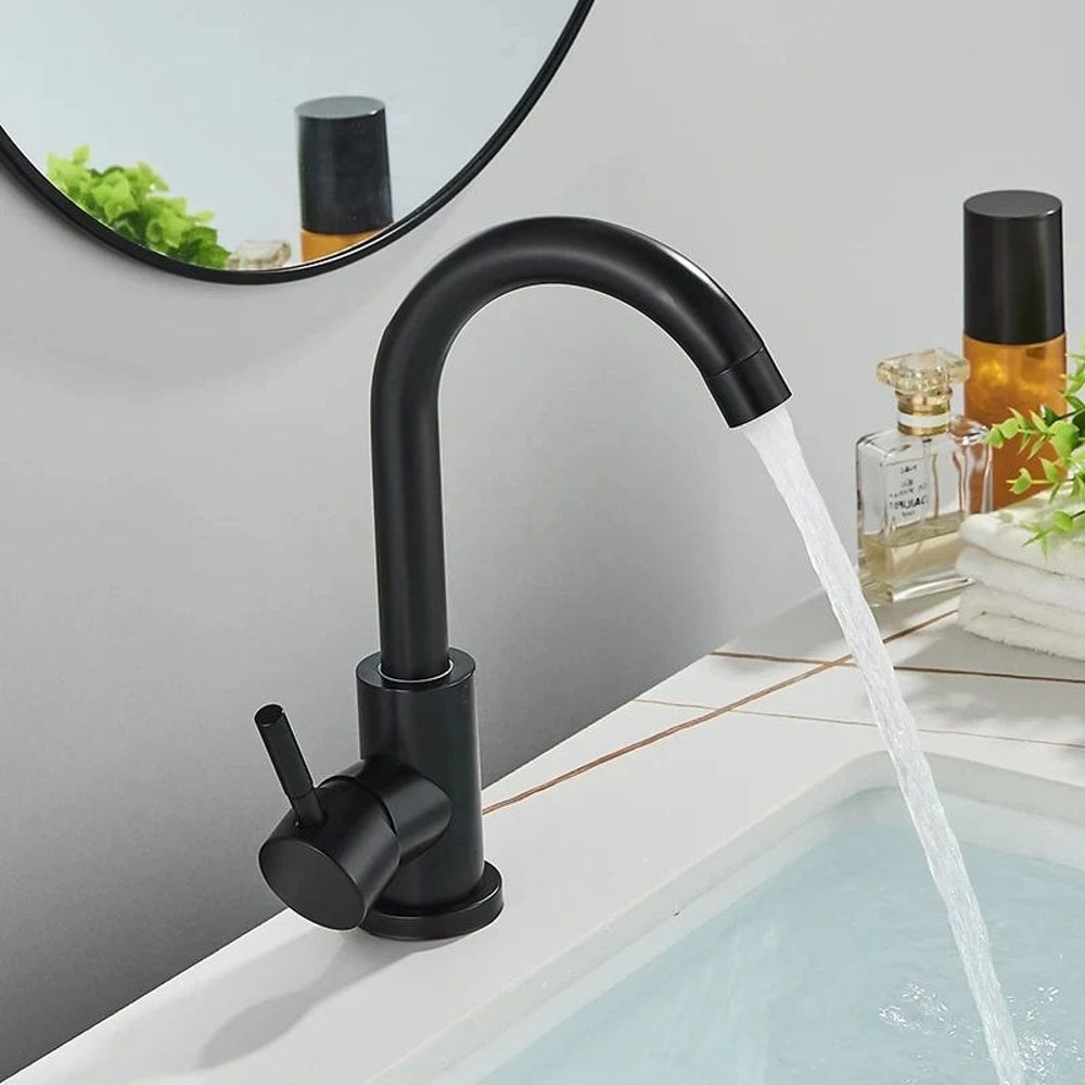 304 Stainless Steel Bathroom Sink Mixer Faucet 12