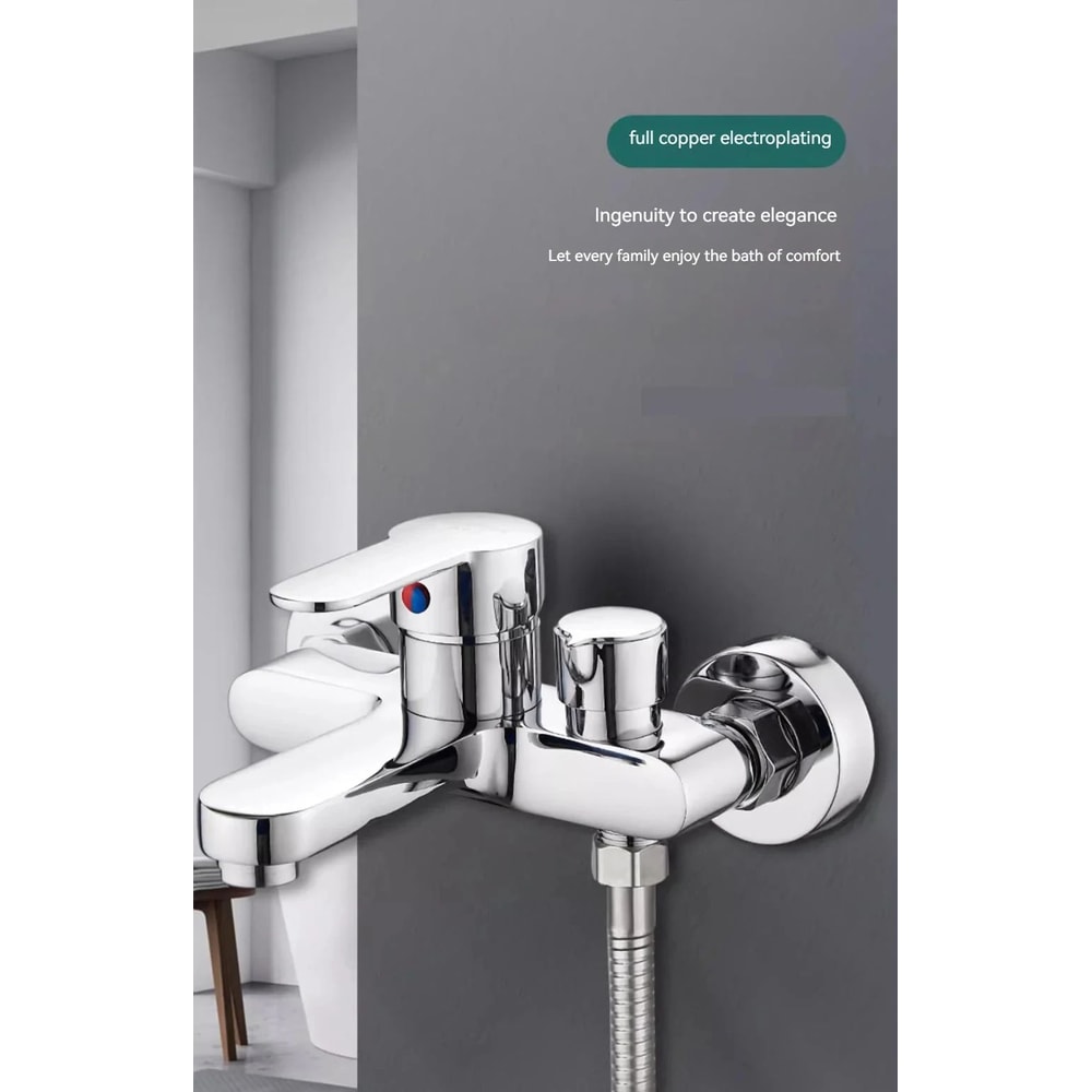 Gray Bathroom Shower Mixer Faucet Set 6