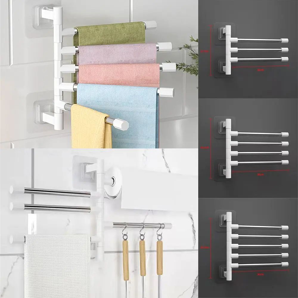 Aluminum Swing Arm Wall Mounted Towel Rack 3