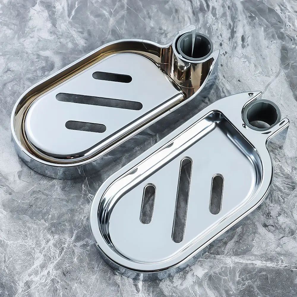 Adjustable Shower Rail Soap Dish Holder 3