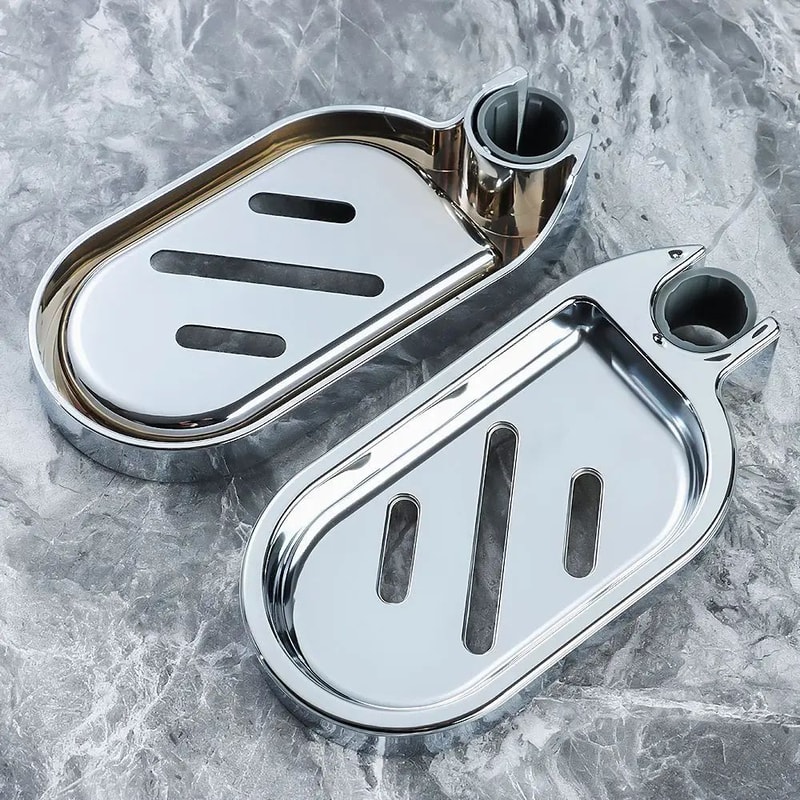 Adjustable Shower Rail Soap Dish Holder 3