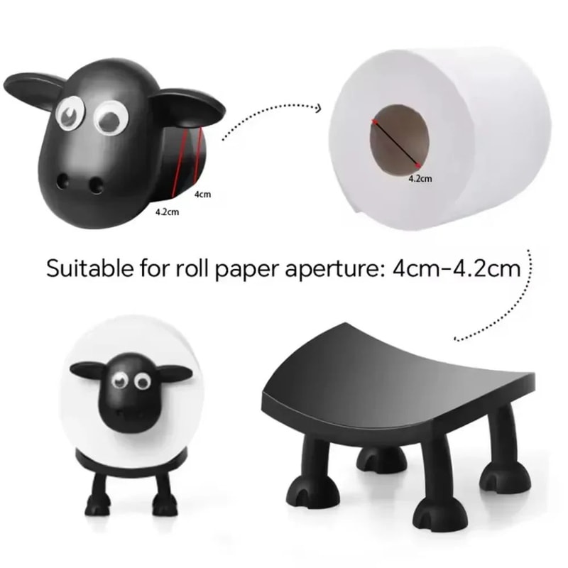 Resin Sheep Toilet Paper Holder Bathroom Decor 2