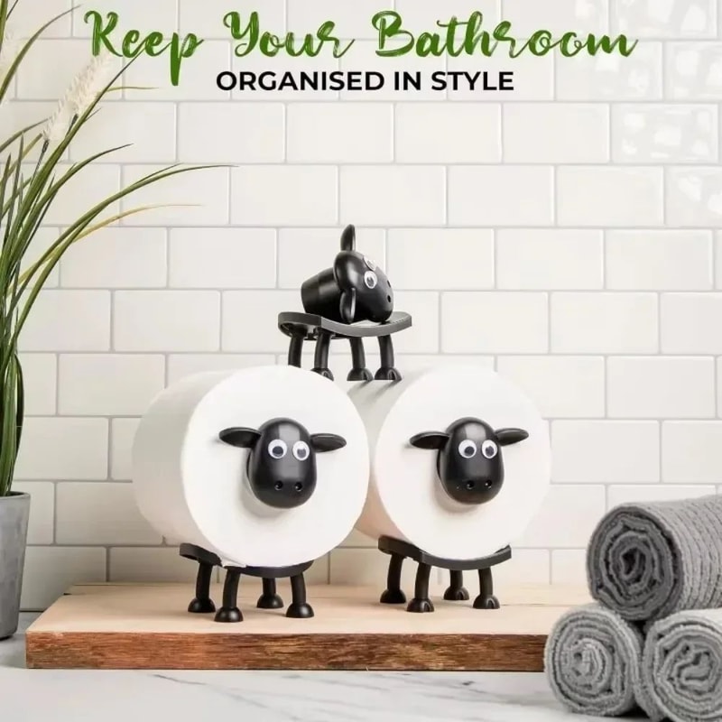 Resin Sheep Toilet Paper Holder Bathroom Decor 4