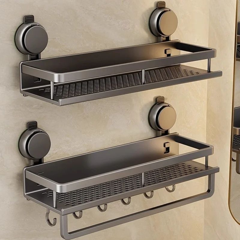 No Drill Suction Bathroom Storage Rack 0