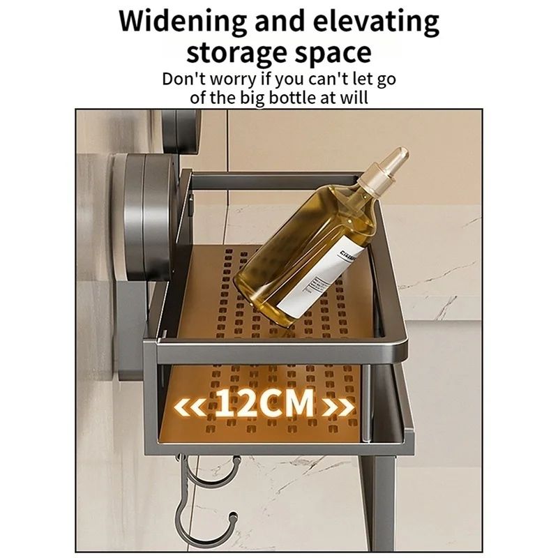 No Drill Suction Bathroom Storage Rack 2