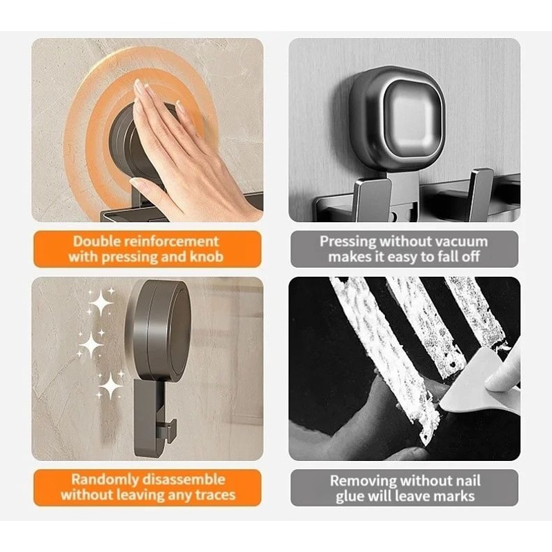 No Drill Suction Bathroom Storage Rack 5