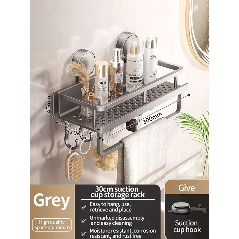 No Drill Suction Bathroom Storage Rack 11