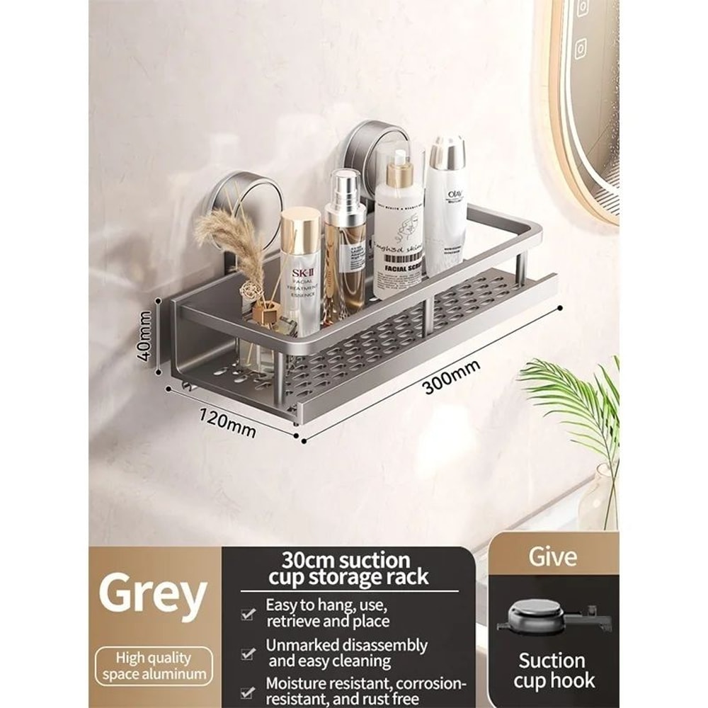 No Drill Suction Bathroom Storage Rack 10