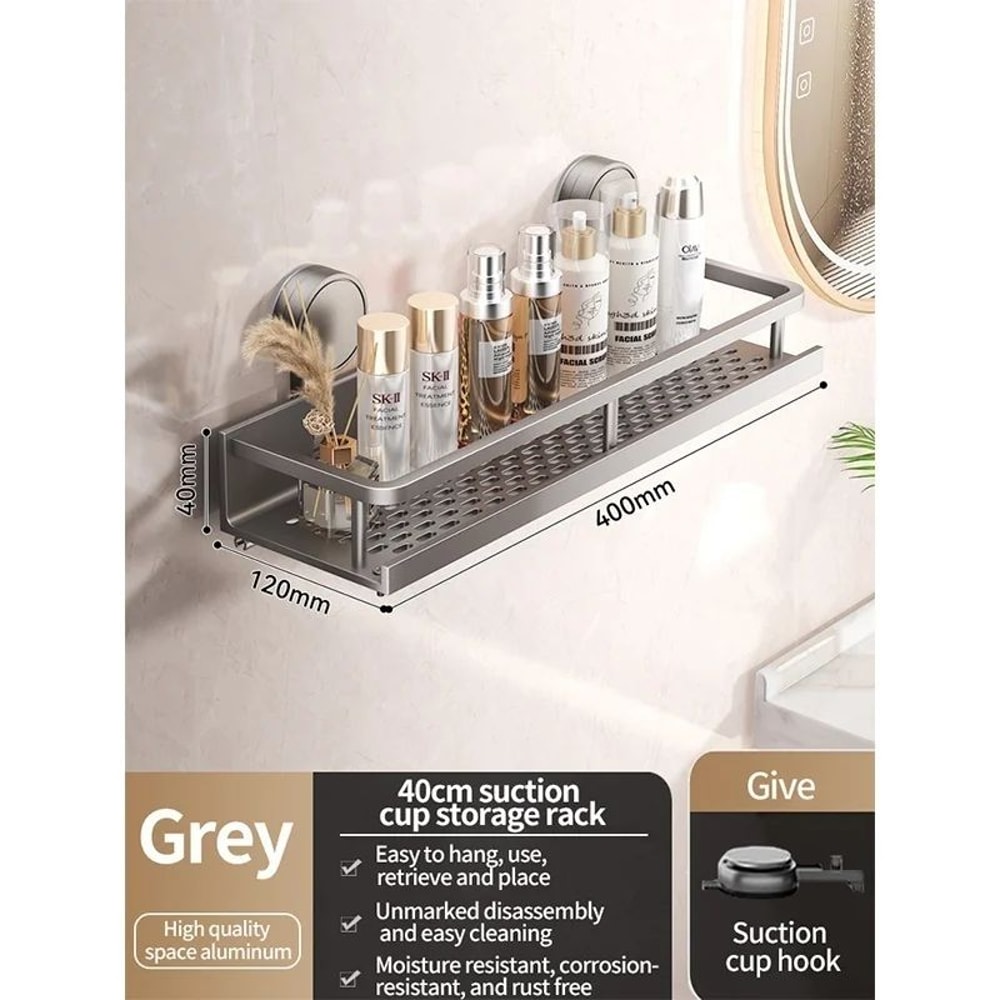 No Drill Suction Bathroom Storage Rack 15