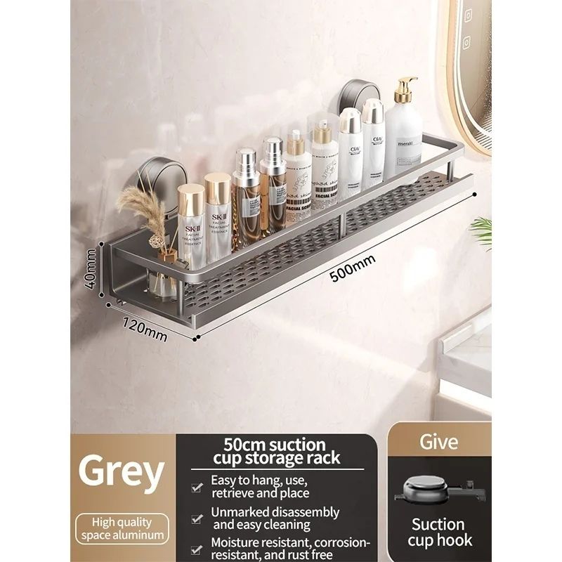 No Drill Suction Bathroom Storage Rack 16