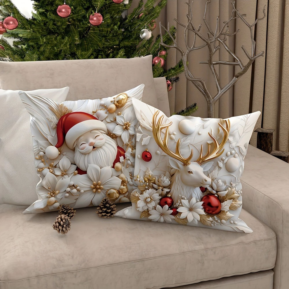 Christmas Velvet Pillow Cover Set 3