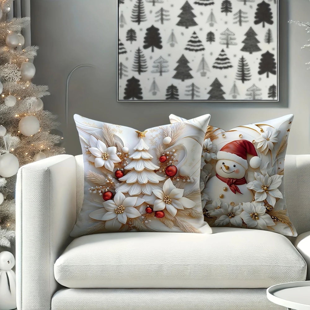 Christmas Velvet Pillow Cover Set 6