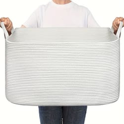 large woven cotton storage basket
